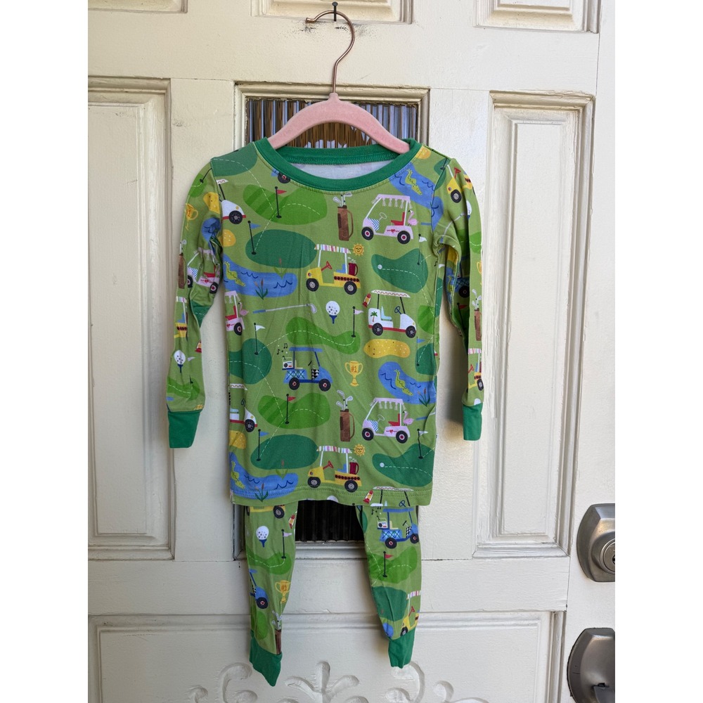 Little Sleepies Golf Print Bamboo Pajama Set Green Size 18-24 Months PJs